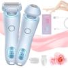 Busaiu Dusk Razor for Women, Silky Glide Pro 3.0 Razor, Rechargeable, Fast and Efficient, 2 in 1 Painless Razor for Face, Gentle on Skin, Ideal for Women(Blue) view 1