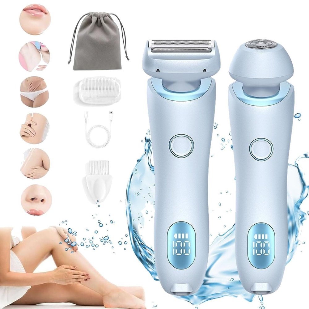 Duskofficial Razor, Duskofficial The Glide Pro 3.0 Shaver, 2 in 1 Electric Shaver Razors, Ipx7 Waterproof Women's Bikini Trimmers, Wet or Dry(Blue)