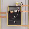 Suspended Salon Wall Cabinet,Floating Nightstand with Drawer,Hair Stylist Storage Table with 2 Hair Dryer Holders,Open Organizer for Hair Cutting Station Beauty Salon(18.86*11.81*18.89in, F) view 3