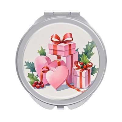 JTKLQBN Portable Folding Travel Makeup Mirror, Love Gift Printed Mini Travel Vanity Mirror Magnifying Travel Makeup Mirror Pocket Mirror for Men Women Gift