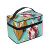 QASDFGHR Small Pretty Presents Print Makeup Bag,Travel Cosmetic Bag with Zipper for Women Square Make Up Bags Organizer view 2