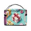 QASDFGHR Small Pretty Presents Print Makeup Bag,Travel Cosmetic Bag with Zipper for Women Square Make Up Bags Organizer view 3
