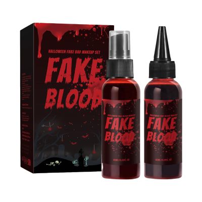 Halloween Fake Blood Makeup Kit, Washable Special Effectss SFX, Fake Vampire Blood, Washable Fake Dripping Blood And Spray, For Photography, Dramas, Makeup Teaching, Halloween