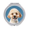 Portable Travel Makeup Mirror, Lover Dog Paw Printed Pocket Mirror Double Sided Vanity Mirror Magnifying Travel Makeup Mirror Without Lights for Travel Men and Women view 1