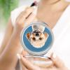 Portable Travel Makeup Mirror, Lover Dog Paw Printed Pocket Mirror Double Sided Vanity Mirror Magnifying Travel Makeup Mirror Without Lights for Travel Men and Women view 4