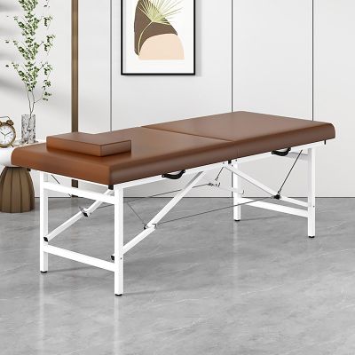 DKPLOE Portable Massage Table Lash Spa Bed Fold Massage Bed Esthetician Bed Foldable and Easy to Carry for Spa Foot Massage Facial Care Spa Tattoo(Brown)