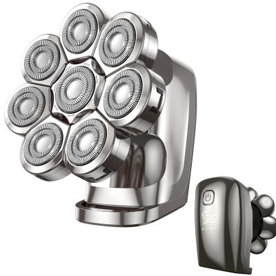 Phisco 8D Electric Head Shaver for Bald Men, Upgraded Cordless Rechargeable Razor, Wet/Dry Use with LED Display