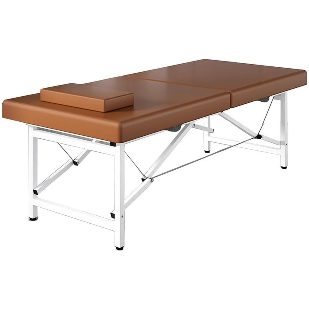 DKPLOE Massage Table Fold Professional Massage Bed Lash Bed Tattoo Bed Lightweight and Easy to Carry for Lash Extensions Foot Massage Facial Treatment Spa Tattoo(Brown)