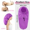 2 Pcs Large Shower Cap for Braids, Extra Long Shower Cap for Women Long Hair & Locs, Waterproof Hair Bonnets for Dreadlocks Drawstring Bath Caps for Women & Men (Blue, Purple) view 2
