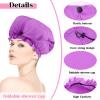 2 Pcs Large Shower Cap for Braids, Extra Long Shower Cap for Women Long Hair & Locs, Waterproof Hair Bonnets for Dreadlocks Drawstring Bath Caps for Women & Men (Blue, Purple) view 3
