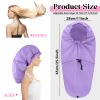 2 Pcs Large Shower Cap for Braids, Extra Long Shower Cap for Women Long Hair & Locs, Waterproof Hair Bonnets for Dreadlocks Drawstring Bath Caps for Women & Men (Pink, Purple) view 2