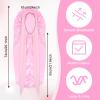Abeillo Long Satin Bonnet for Women Sleeping, Silk Large Hair Cap With Tie Band for Braids Curly Hair (Pink) view 2