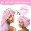 Abeillo Long Satin Bonnet for Women Sleeping, Silk Large Hair Cap With Tie Band for Braids Curly Hair (Pink) view 3
