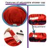 2Pcs Genergy Reusable Shower Cap Waterproof, Adjustable Shower Caps for Women, Luxury Baths Cap with Satin Interior, Extra Large, Two Layers, Reversible Elastic Hair Cap (Dark blue+Red) view 3