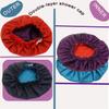 2Pcs Genergy Reusable Shower Cap Waterproof, Adjustable Shower Caps for Women, Luxury Baths Cap with Satin Interior, Extra Large, Two Layers, Reversible Elastic Hair Cap (Dark blue+Red) view 4