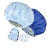 2Pcs Genergy Shower Cap for Women Waterproof, Adjustable Shower Caps, Luxury Baths Cap with Satin Lining, Extra Large, Double Layers, Reversible Elastic Shower Cap (Light blue+ Navy blue) view 1