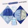 2Pcs Genergy Shower Cap for Women Waterproof, Adjustable Shower Caps, Luxury Baths Cap with Satin Lining, Extra Large, Double Layers, Reversible Elastic Shower Cap (Light blue+ Navy blue) view 2