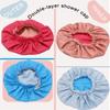 2Pcs Genergy Luxury Satin lined Shower Cap for Women Waterproof, Adjustable Shower Caps Baths Cap Reusable, Extra Large, Double Layers, Reversible Elastic Bath Cap (Rose red+Blue) view 4