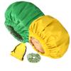 2Pcs Genergy Luxury Satin lined Shower Cap Waterproof, Adjustable Shower Caps for Women Reusable, Extra Large, Double Layers, Reversible Elastic Bath Cap (Yellow+Green) view 1