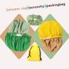 2Pcs Genergy Luxury Satin lined Shower Cap Waterproof, Adjustable Shower Caps for Women Reusable, Extra Large, Double Layers, Reversible Elastic Bath Cap (Yellow+Green) view 2