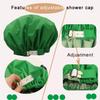 2Pcs Genergy Luxury Satin lined Shower Cap Waterproof, Adjustable Shower Caps for Women Reusable, Extra Large, Double Layers, Reversible Elastic Bath Cap (Yellow+Green) view 3