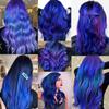Clip In Colorful Long Hair Extension Hair Highlights Hair Streaks (Dark Blue - Straight - 2 PCS) view 2