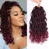 10 Inch Curly Crochet Hair for Black Women Red Bug mix Black Locs Hair Box Braids Extensions view 1