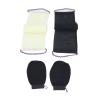 2 Pack Nylon Net Bath Sponge, Net Bath Sponge Set, Net Back Scrubber Quick Drying Nylon Body Exfoliating Net Back with Hand Straps and 2 Bathing Gloves (Pink) (Black Beige) view 2