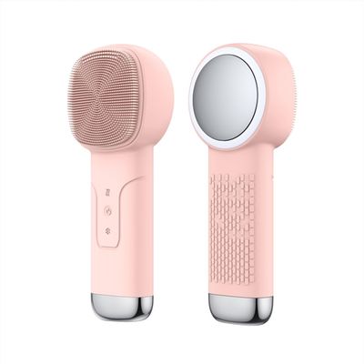 Facial Cleansing Brush face Scrubber Face Scrub Brush for Men & Women Rechargeable Face Brushes for Facial Electric Silicone Face Scrubber Cleanser Brush 3 Modes (Pink)