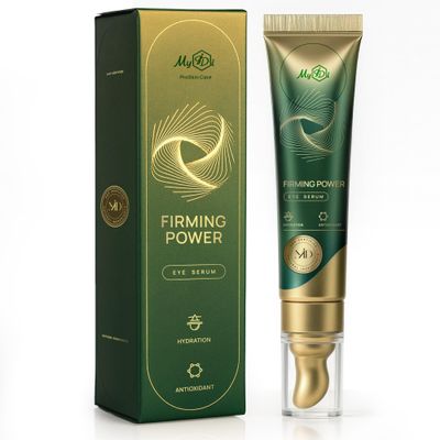 MyIDi Firming Power Eye Serum with Caffeine & Vitamins - Hydrating, Brightening, and Reducing Puffiness for Under Eye Bags & Dark Circles | Vegan & Cruelty-Free, 15ml