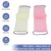 2 Pack Nylon Net Bath Sponge, Net Bath Sponge Set, Net Back Scrubber Quick Drying Nylon Body Exfoliating Net Back with Hand Straps and 2 Bathing Gloves (Pink) (Roseate Beige) view 2