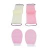 2 Pack Nylon Net Bath Sponge, Net Bath Sponge Set, Net Back Scrubber Quick Drying Nylon Body Exfoliating Net Back with Hand Straps and 2 Bathing Gloves (Pink) (Roseate Beige) view 4