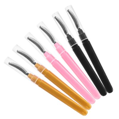 Baluue 6pcs Mascara Brush Applicator Silicone Lash Brush Wands for Extensions Portable