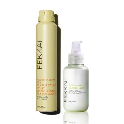 Fekkai Hair Recovery Duo - Includes Brilliant Gloss Glass Hair Anti-Frizz Oil Serum (3.4 oz) + Full Blown Volume Texturizer (1.7 oz) - Vegan, Cruelty-Free