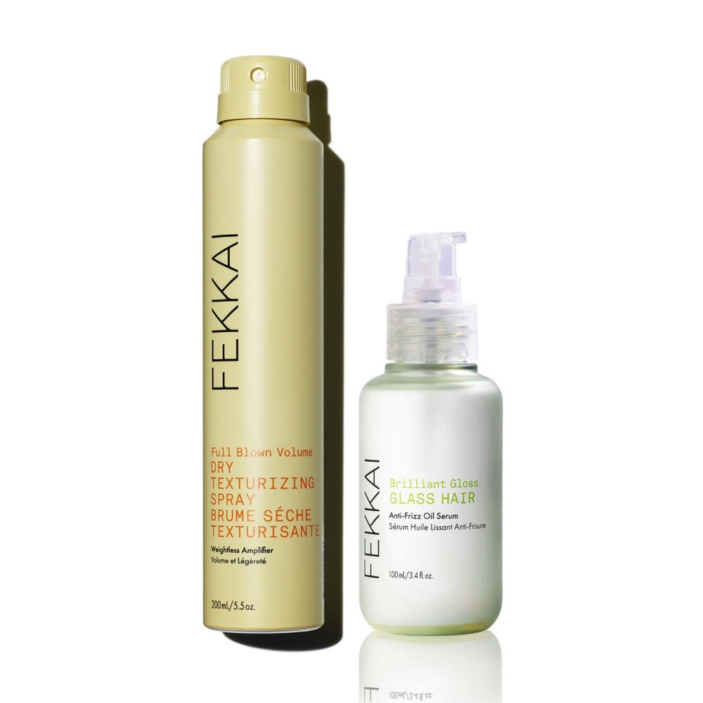 Fekkai Hair Recovery Duo - Includes Brilliant Gloss Glass Hair Anti-Frizz Oil Serum (3.4 oz) + Full Blown Volume Texturizer (1.7 oz) - Vegan, Cruelty-Free