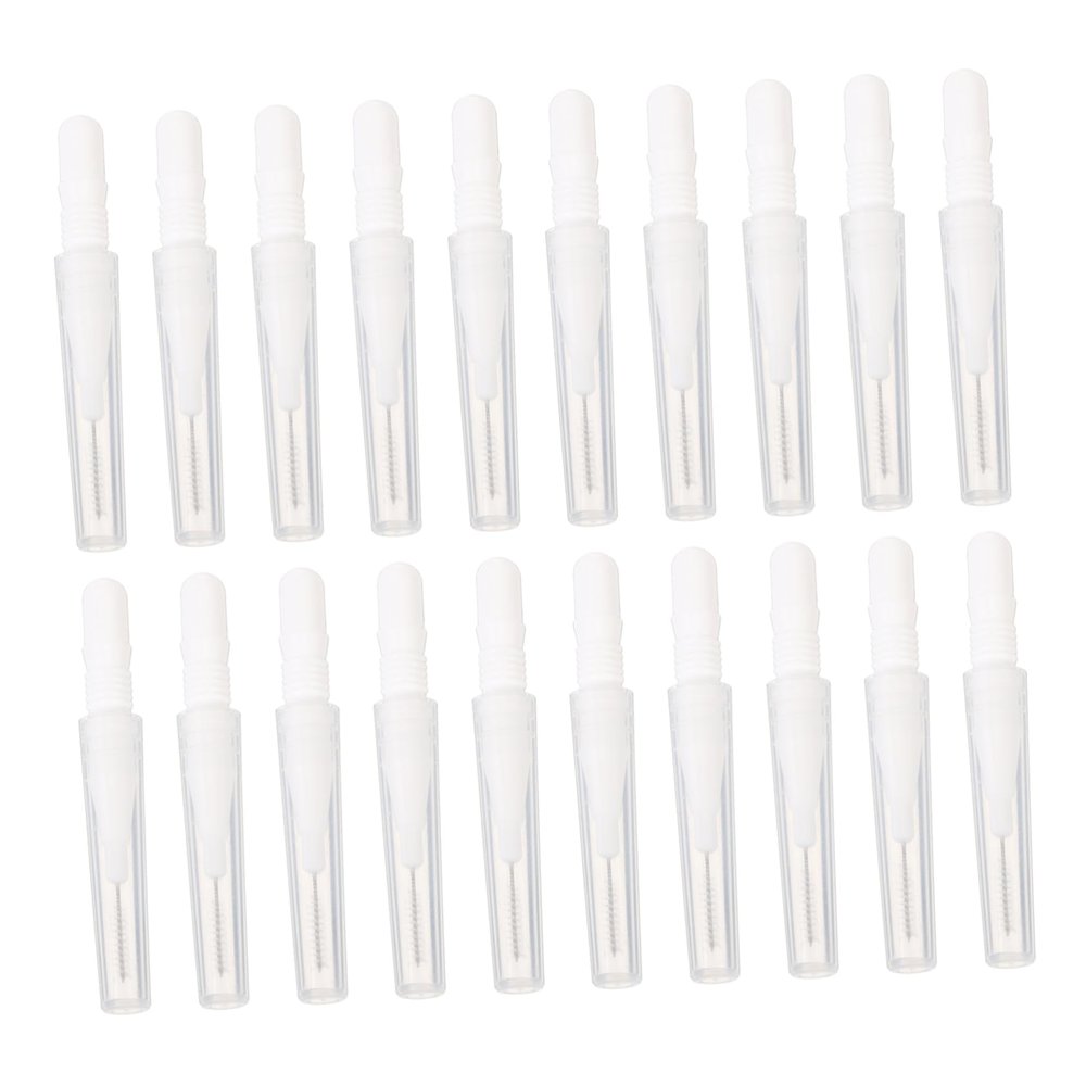 Baluue 20pcs Mini Makeup Brushes Cap for Eyebrows Multi-use Cosmetics Tool for Lips Eyes and Face Makeup Lightweight and Portable Design for Home and Travel