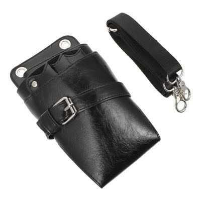 FRCOLOR Pu Leather Hairdressing Scissors Pouch with Multi-pocket Design Professional Barber Shear Holder Bag for Stylists for Salon Home Use