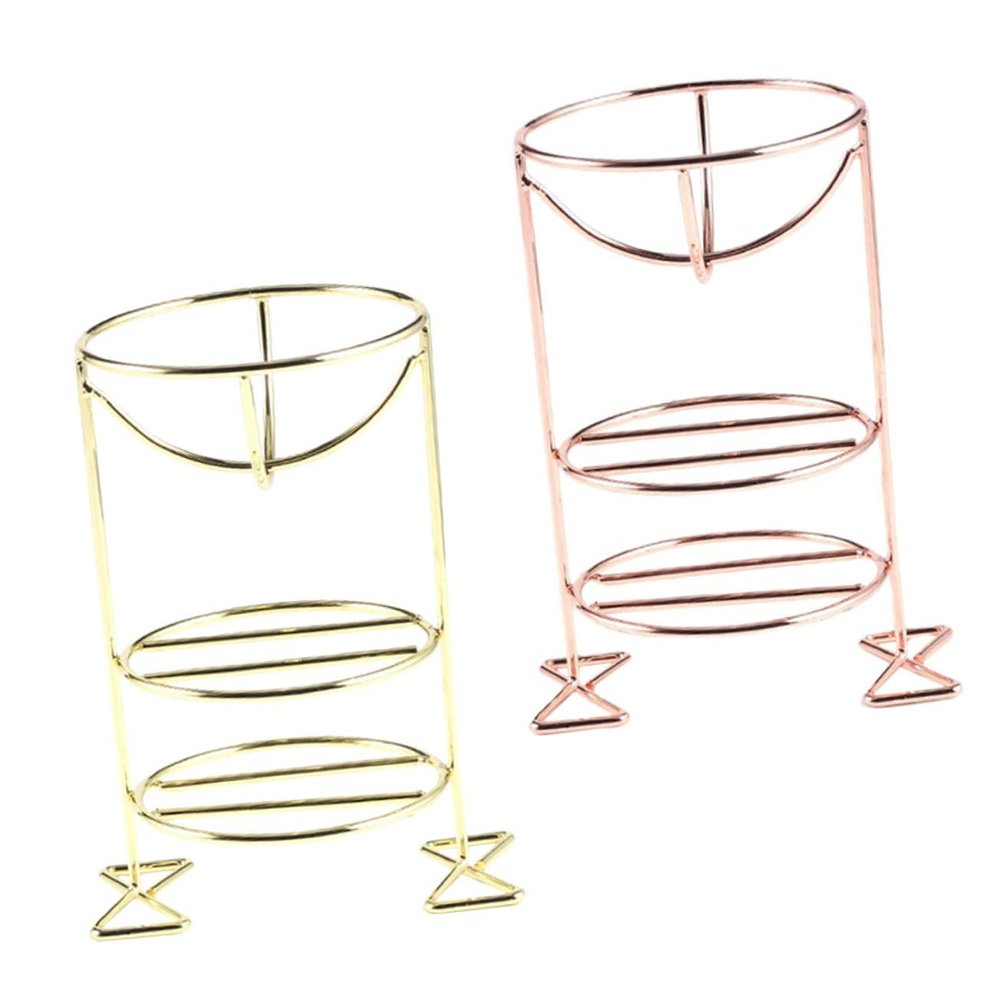 Baluue 2pcs Beauty Sponge Holder Rack Metal Powder Puff Organizer Makeup Sponge Drying Stand