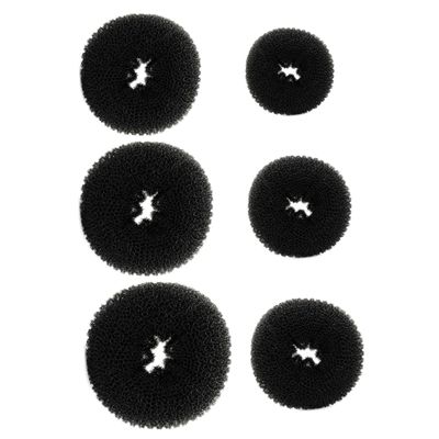 FRCOLOR 6pcs Hair Bun Makers for Women Donut Bun Accessories Black Hair Tools for Elegant Updos and Neat Styles