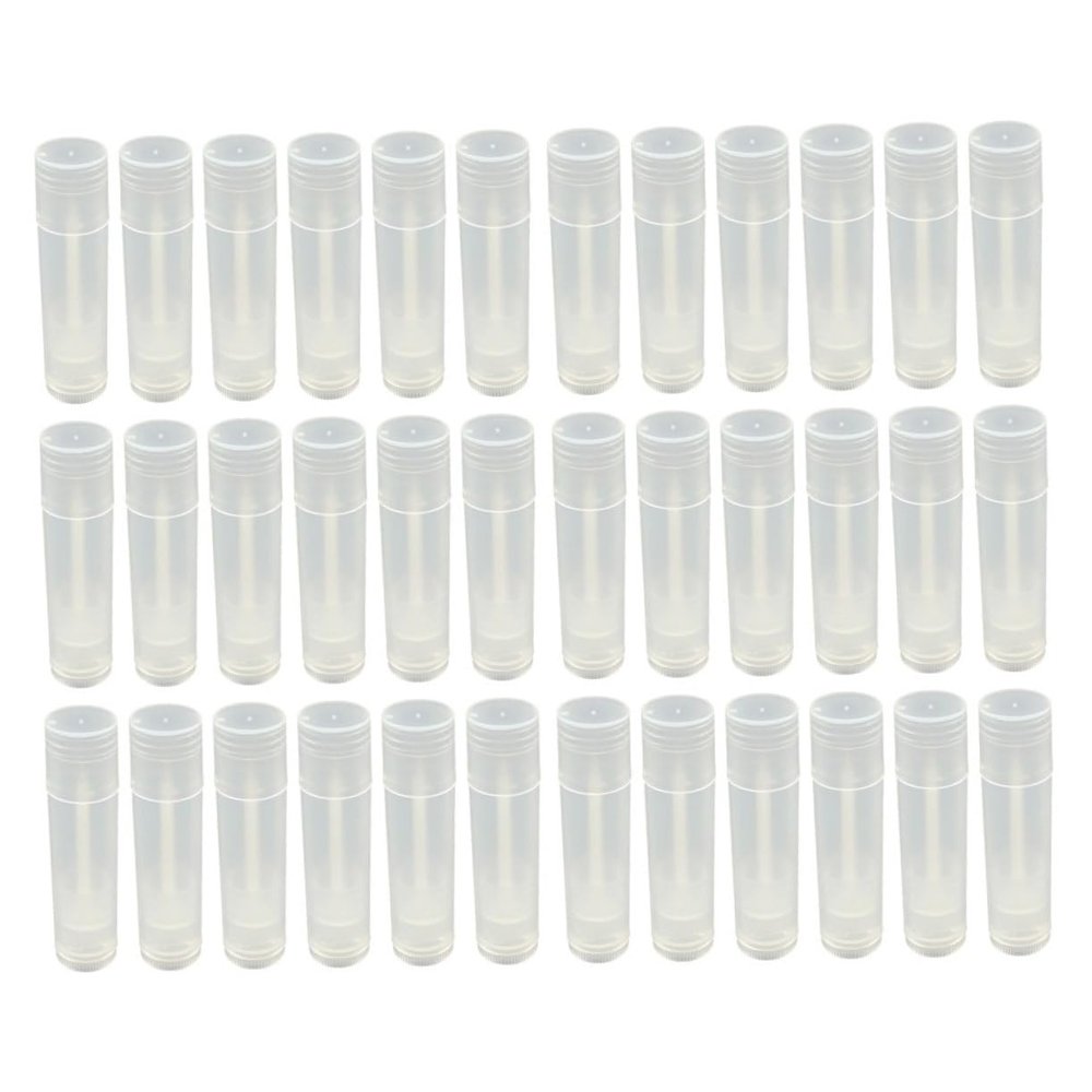 Beatifufu 60Pcs DIY Lip Balm Tubes with Lid Empty Refillable Lipstick Containers for Homemade Lip Balm Tubes Compact Travel-friendly Lip Balm Holders