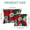 2 Pcs Pocket Cosmetic Bag, Cute Strawberry Daisy Flowers Pattern Self-Closing Shrapnel Makeup Bag No Zipper Small Makeup Pouch for Mini Travel Storage for Cosmetics Headphones Jewelry Organizer view 2