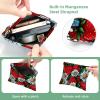 2 Pcs Pocket Cosmetic Bag, Cute Strawberry Daisy Flowers Pattern Self-Closing Shrapnel Makeup Bag No Zipper Small Makeup Pouch for Mini Travel Storage for Cosmetics Headphones Jewelry Organizer view 3