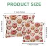 2 Pcs Pocket Cosmetic Bag, Cute Donuts Love Hearts Pattern Self-Closing Shrapnel Makeup Bag No Zipper Small Makeup Pouch for Mini Travel Storage for Cosmetics Headphones Jewelry Organizer view 2