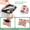 2 Pcs Pocket Cosmetic Bag, Cute Donuts Love Hearts Pattern Self-Closing Shrapnel Makeup Bag No Zipper Small Makeup Pouch for Mini Travel Storage for Cosmetics Headphones Jewelry Organizer view 3