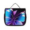 LFDSPYJE Cosmetic Bag for Women Blue Purple Butterfly Toiletry Bag Hanging Makeup Bag Travel Bag with Hanging Hook Portable Wash Bag Travel Organizer for Accessories 8.9x7.3 Inch view 1