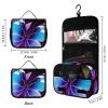 LFDSPYJE Cosmetic Bag for Women Blue Purple Butterfly Toiletry Bag Hanging Makeup Bag Travel Bag with Hanging Hook Portable Wash Bag Travel Organizer for Accessories 8.9x7.3 Inch view 2