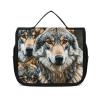 LFDSPYJE Cosmetic Bag for Women Wolves Wildlife Toiletry Bag Hanging Makeup Bag Travel Bag with Hanging Hook Portable Wash Bag Travel Organizer for Accessories 8.9x7.3 Inch view 1