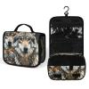 LFDSPYJE Cosmetic Bag for Women Wolves Wildlife Toiletry Bag Hanging Makeup Bag Travel Bag with Hanging Hook Portable Wash Bag Travel Organizer for Accessories 8.9x7.3 Inch view 4