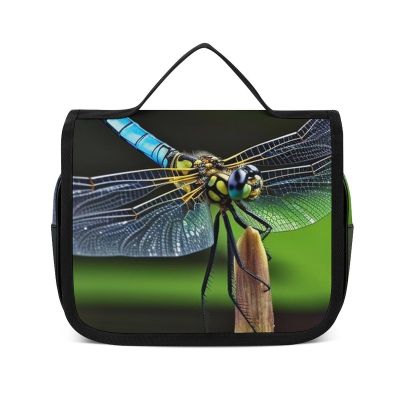 LFDSPYJE Cosmetic Bag for Women Dragonfly Mode Toiletry Bag Hanging Makeup Bag Travel Bag with Hanging Hook Portable Wash Bag Travel Organizer for Accessories 8.9x7.3 Inch
