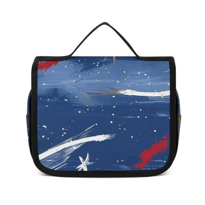 LFDSPYJE Cosmetic Bag for Women Contains Gold Glitter Toiletry Bag Hanging Makeup Bag Travel Bag with Hanging Hook Portable Wash Bag Travel Organizer for Accessories 8.9x7.3 Inch